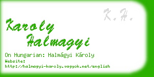 karoly halmagyi business card